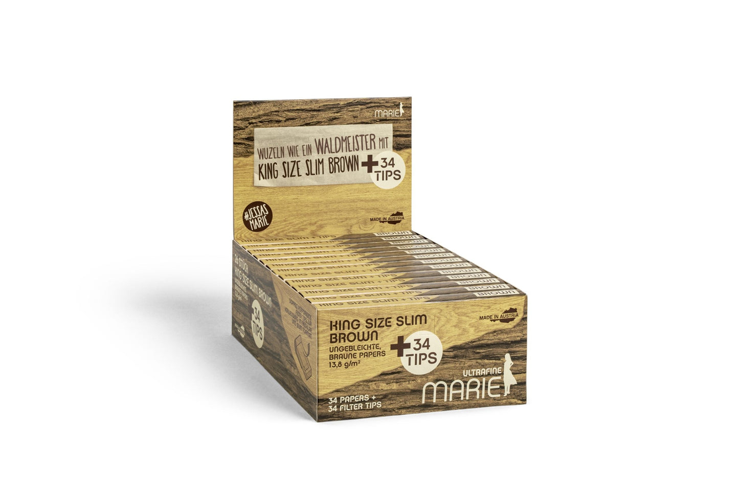 MARIE KingSize Slim + Tips - Brown